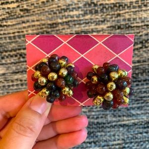 💙Vintage 1980’s Metallic Bauble Statement Clip On Earrings